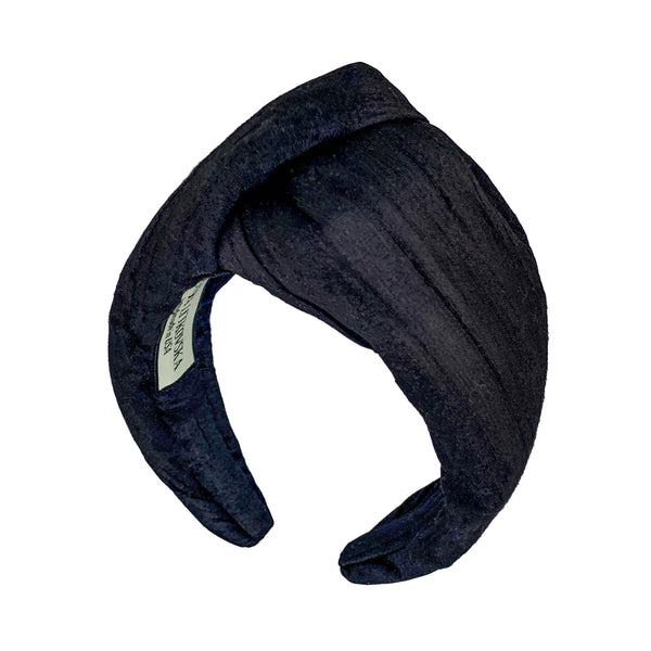 black turban hadband | designer hair accessories | luxurious look by tanya litkovska