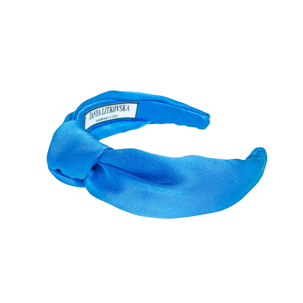 blue silk headband | statement hair bands | thin headbands by tanya litkovska