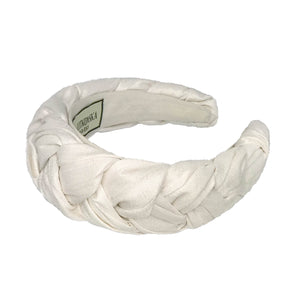 bridal wedding hair accessories | white headband braid by tanya litkovska