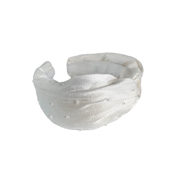 crystal headband | crystal turban headband | white silk turban by tanya litkovska