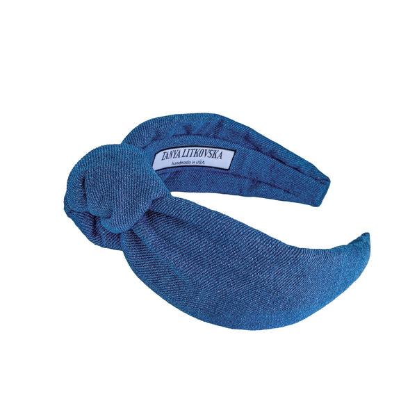 denim headband | knot headband | thin headbands by tanya litkovska