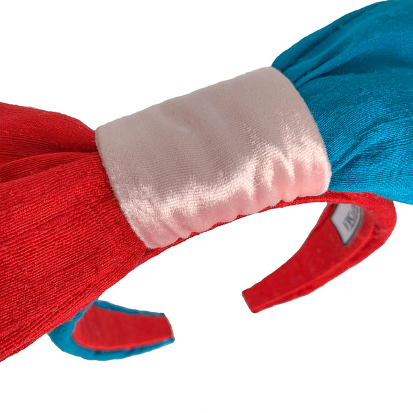 silk bow headband | designer bow headbands | red bow headband tanya litkovska