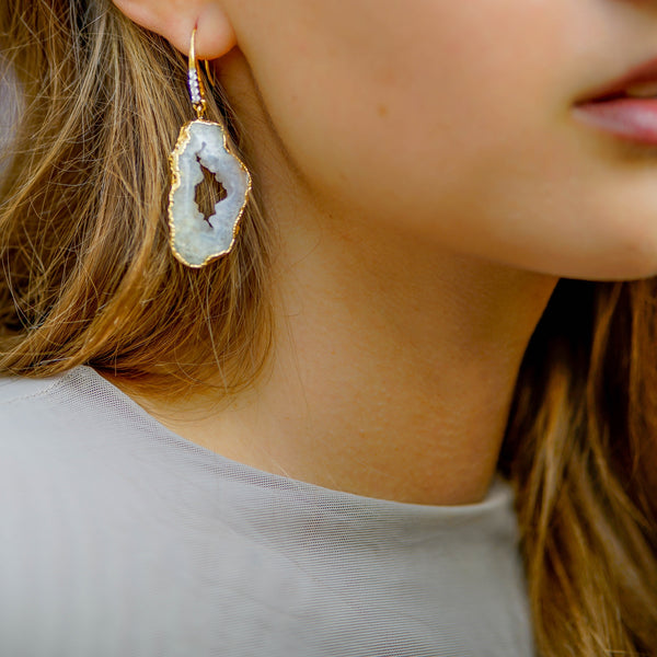 Druzy Earrings  | Women Earrings | Large Earrings by Tanya Litkovska