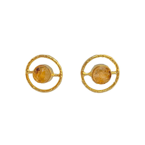 Gold Plated Stud Earrings | Handcrafted Artisan Earrings by Tanya Litkovska