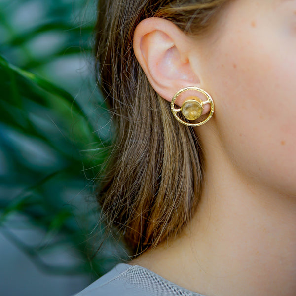 Gold Plated Stud Earrings | Handcrafted Artisan Earrings by Tanya Litkovska