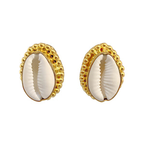 Gold Plated Stud Earrings | Unique Handcrafted Earrings | Shell Earrings by Tanya Litkovska
