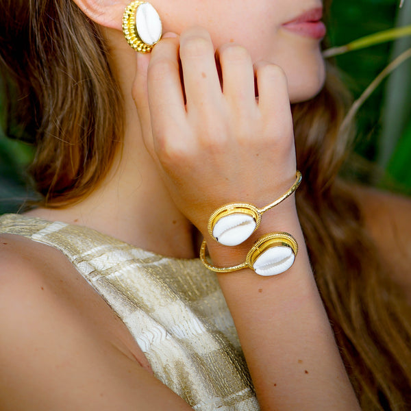 Gold Plated Stud Earrings | Unique Handcrafted Earrings | Shell Earrings by Tanya Litkovska