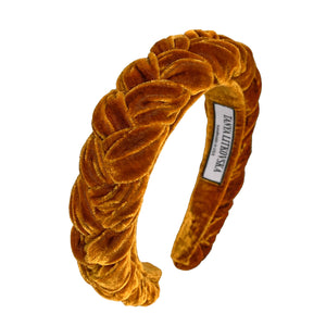 gold velvet headband braid | thin headbands | fashion headbands by tanya litkovska