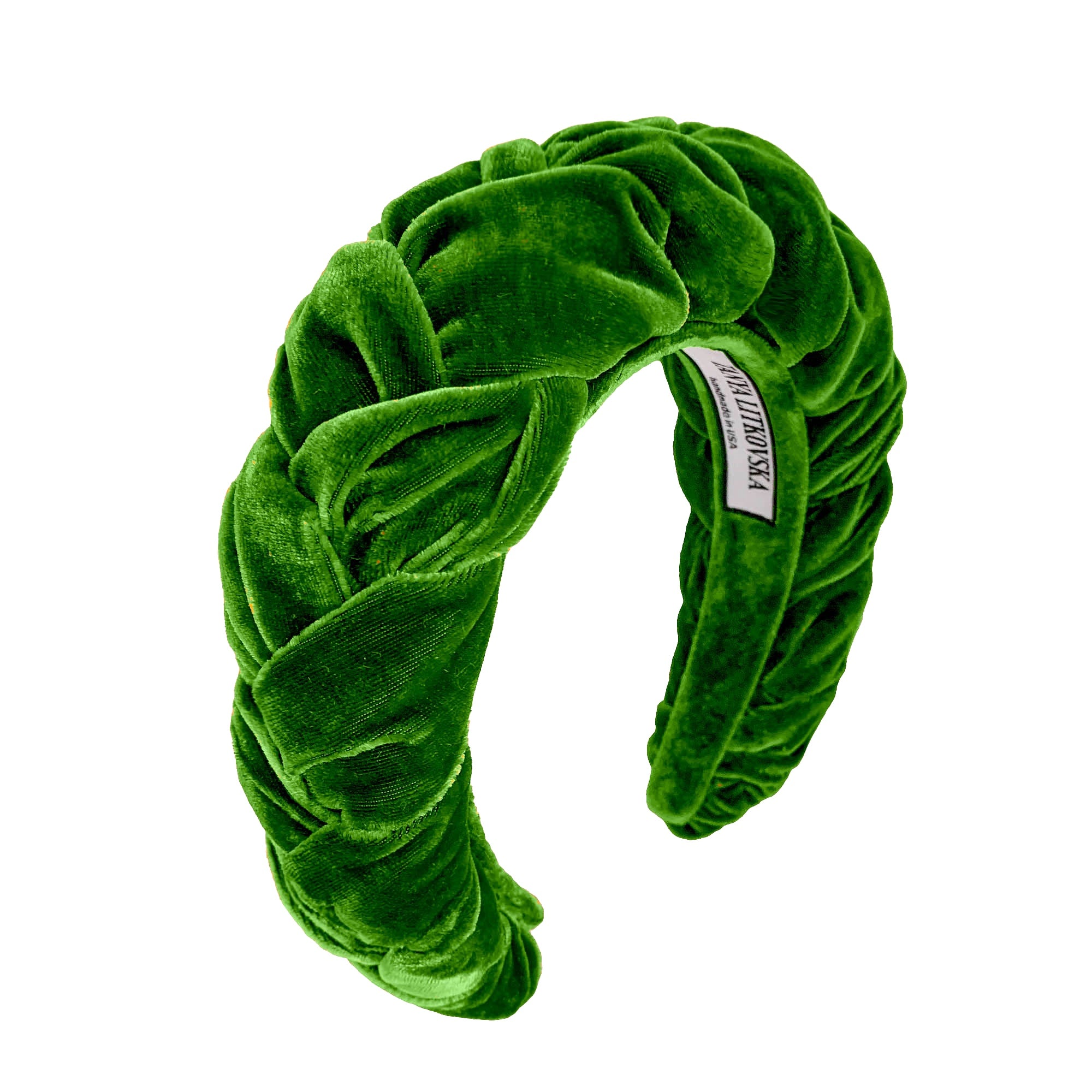 vgreen velvet headband | high end headbands | thick velvet headbands by tanya litkovska