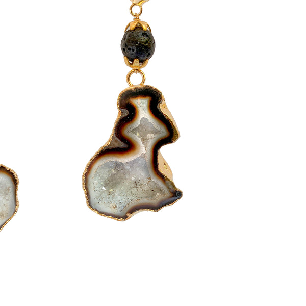 Handmade Gemstone Earrings | Luxury Gold Plated Earrings Artisan Drop Earrings by Tanya Litkovska
