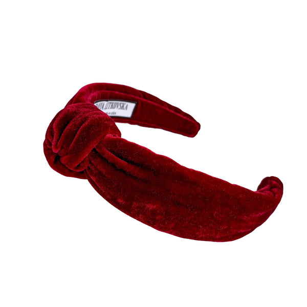 knotted headbands | red velvet headbands | women hair accessories tanya litkovska