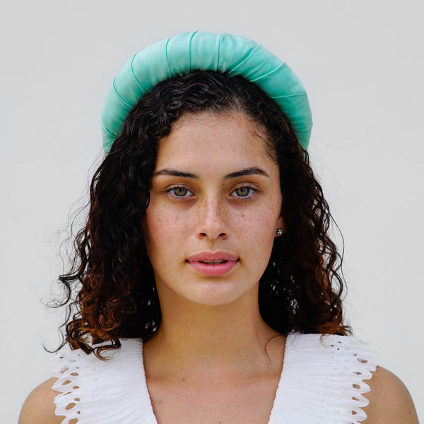 mint headband | silk hair band for women | fashion accessories by tanya litkovska