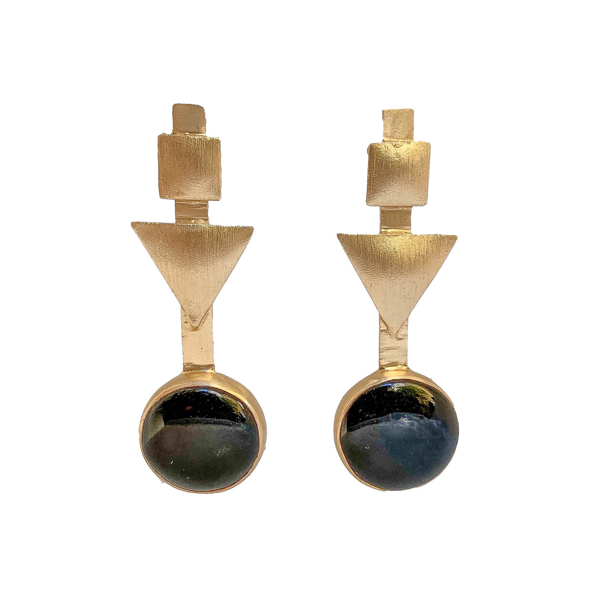 handmade gemstone earrings | natural stones earrings | gold plated earrings by Tanya Litkovska