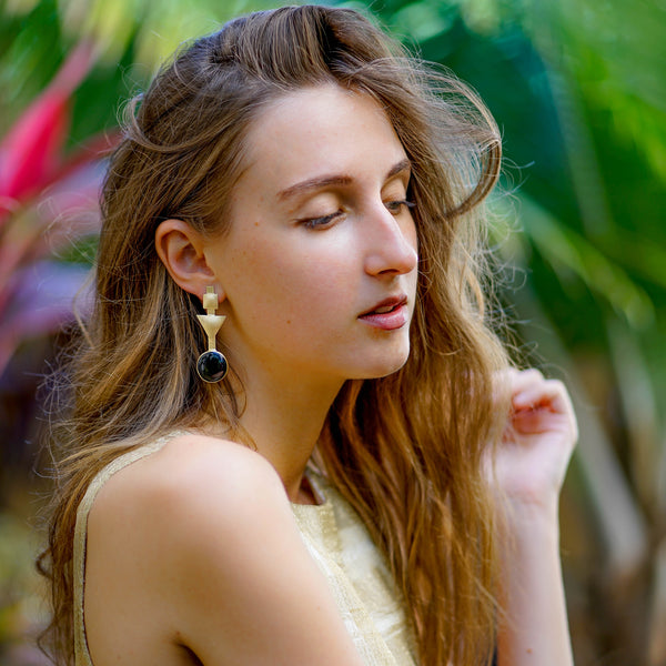 handmade gemstone earrings | natural stones earrings | gold plated earrings by Tanya Litkovska