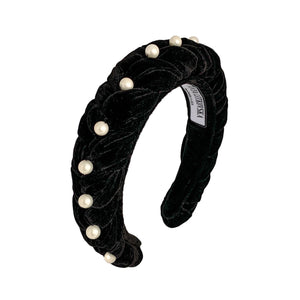 pearl velvet headband | beaded headbands for women | braided headband by tanya litkovska