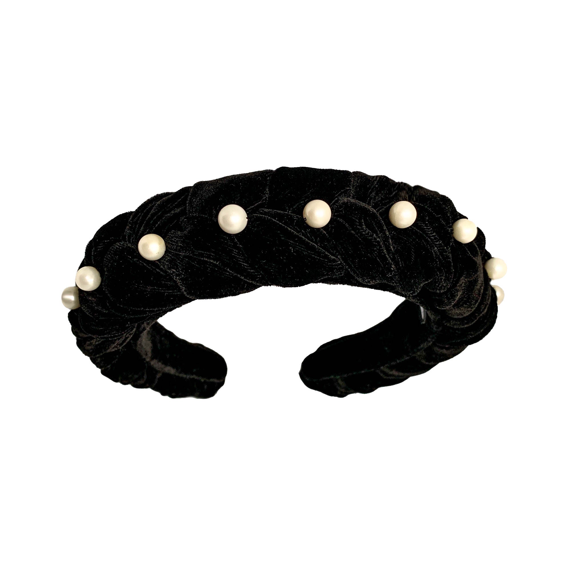 Pearl Velvet Headband | Beaded headbands for women | Braided