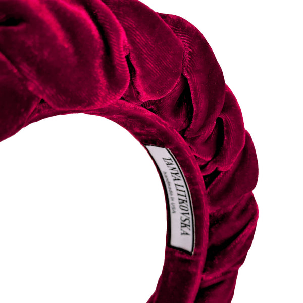 red velvet headband | wide headbands and statement hair accessories by tanya litkovska