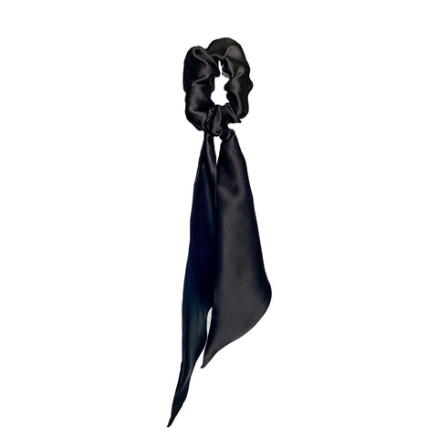 silk black scrunchie | hair bobbles | black scarf scrunchie by tanya litkovska