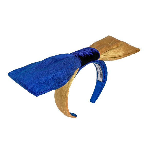 silk bow headbands | designer blue headband | luxury headband tanya litkovska
