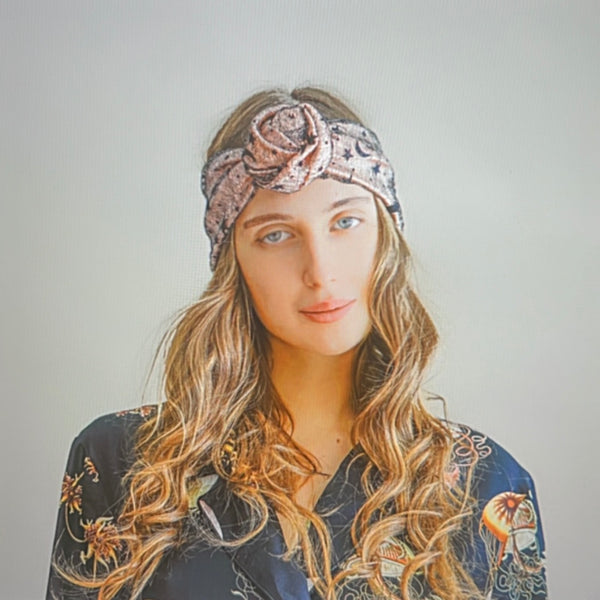 silk turban headband in rose sky | hair accessories for women by tanya litkovska