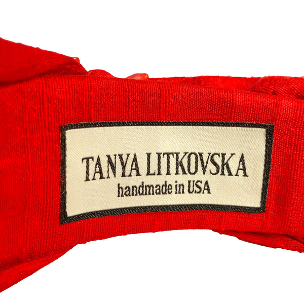 silk turban headband with natural coral beads | beaded headbands by tanya litkovska