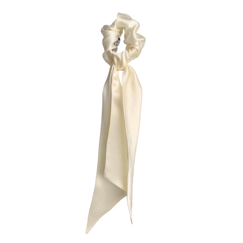 silk white scrunchie | hair bobbles | silk scarf scrunchie by tanya litkovska
