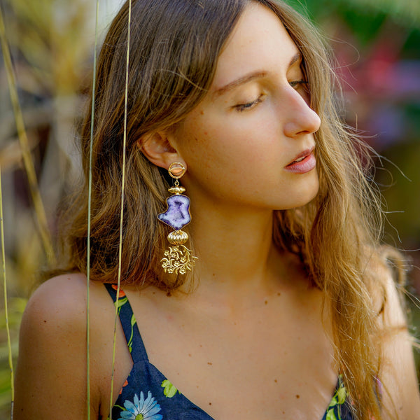 Handcrafted Artisan Earrings | Luxury Gold Plated Earrings | Statement Earrings by Tanya Litkovska