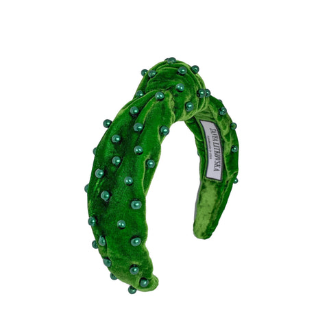 top knot beaded headbands | beaded green headband | beaded headband tanya litkovska
