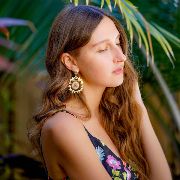 Unique Handcrafted Earrings | Designer Leaves Earrings | Gold Plated Earrings by Tanya Litkovska