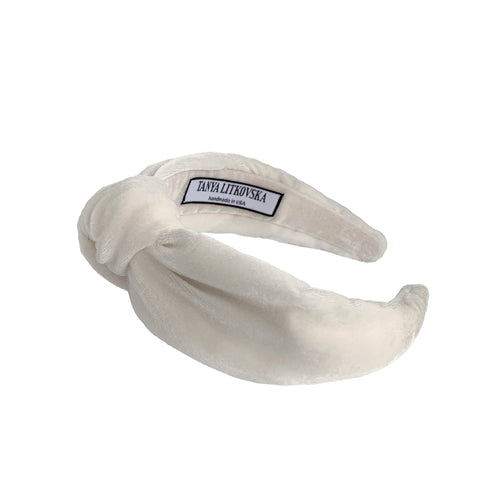velvet knotted headband | white headband | great wedding hair accessory tanya litkovska