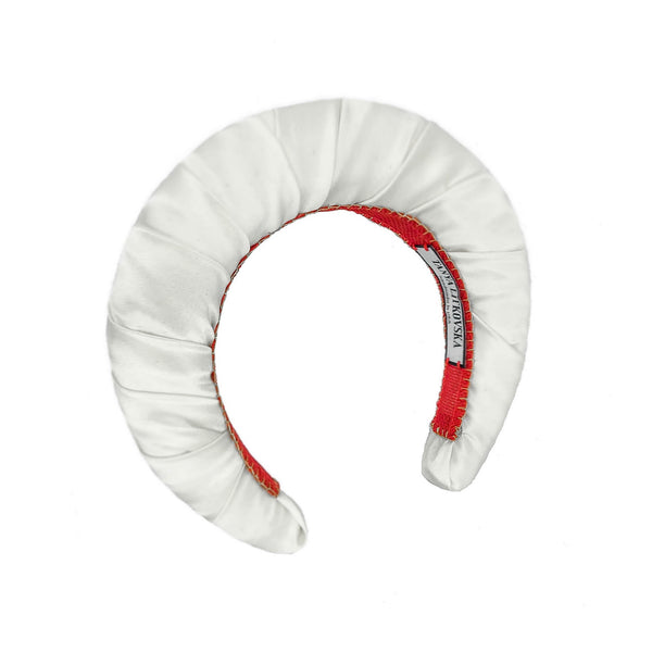 white silk headband | thick headbands | bridal hair accessories by tanya litkovska